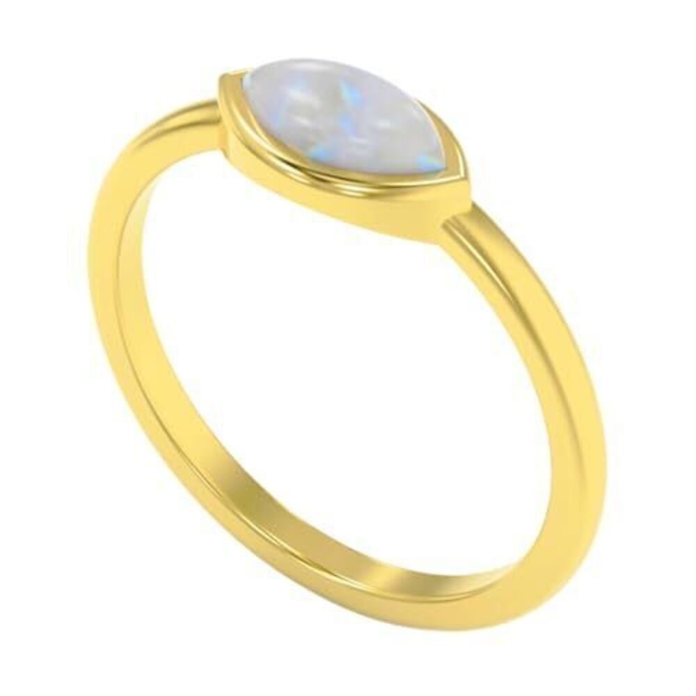 5578 Dainty Gemstone Marquise Ring – 925 Sterling Silver 18K Gold Plated